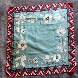 Gucci Red and Teal Geometric Scarf